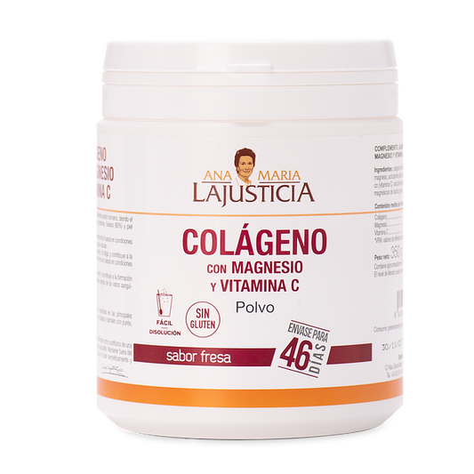 Colágeno con Magnesio + Vitamina C Sabor fresa (350 gr) - Polvo